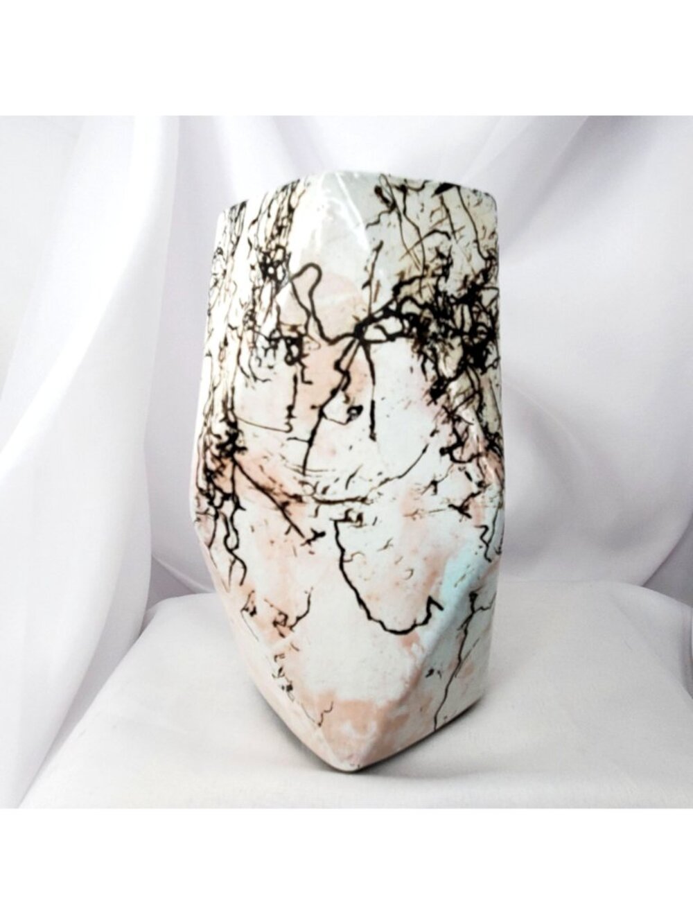 Raku Horse Hair Pottery Vase 7" by Cherie Ramsdell Dakota Bones Ltd South Dakota - Picture 7 of 11
